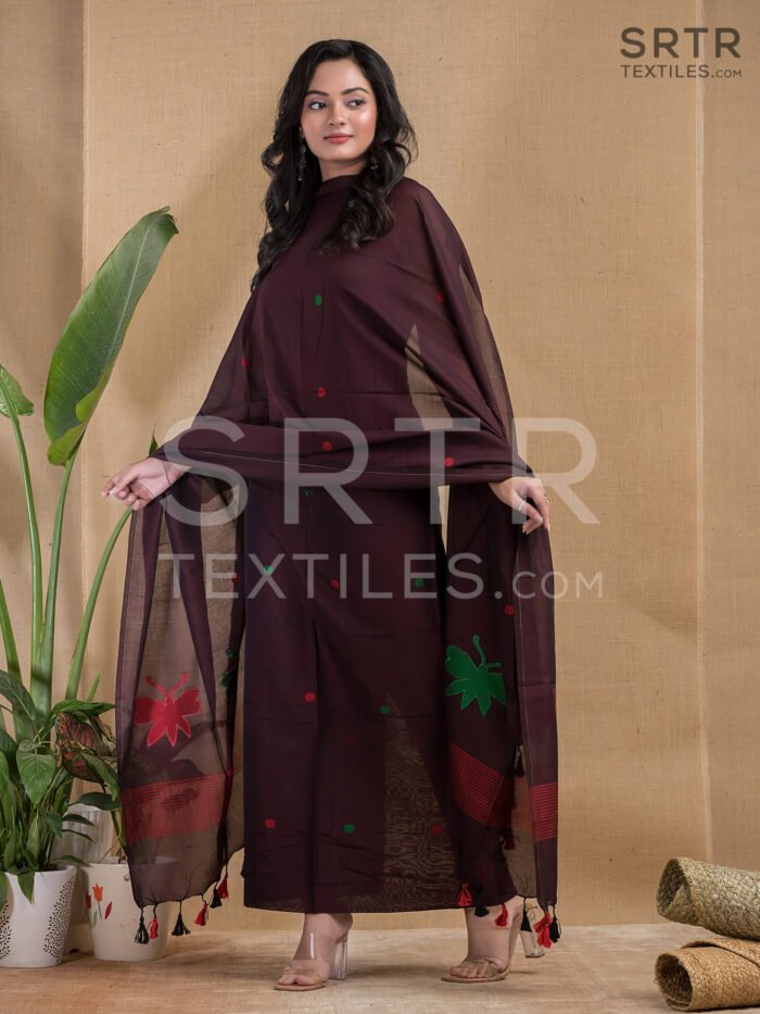 Alternative view of Pure Cotton Jamdani Suit (UNSTITCHED) – Elegant 2-Piece Set