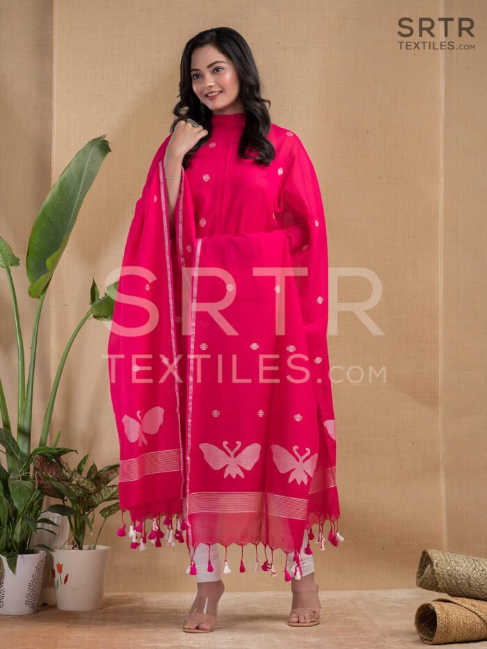 Alternative view of Pure Cotton Jamdani Suit (UNSTITCHED) – Elegant 2-Piece Set