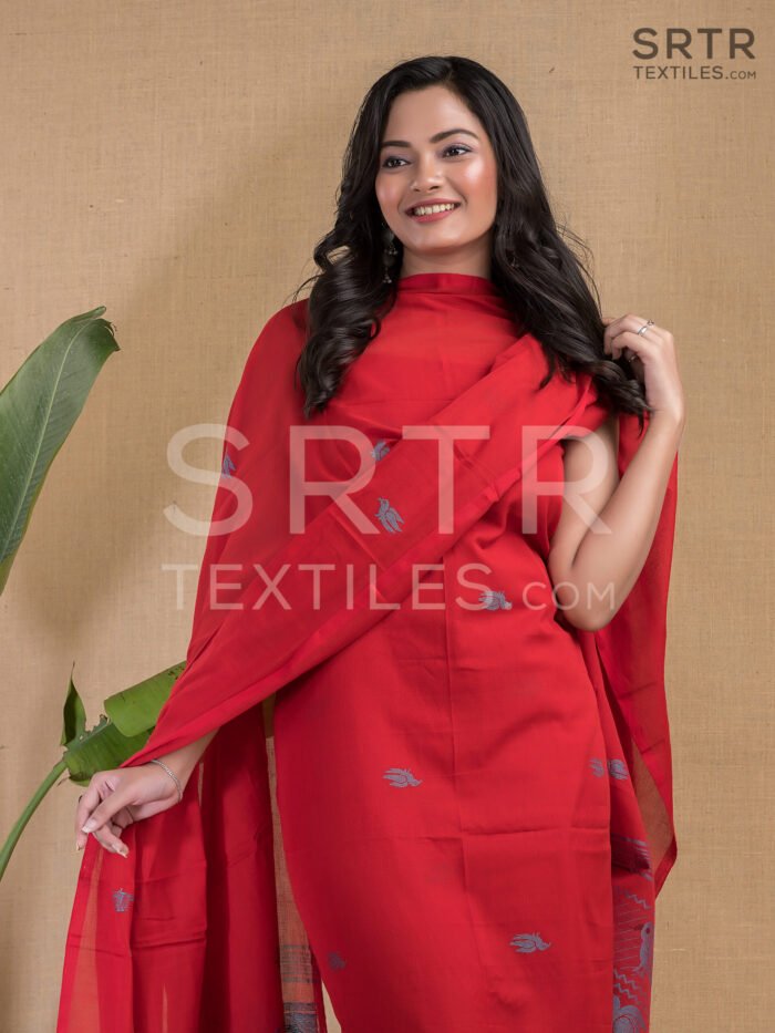 Cotton Unstitched Jamdani Suit