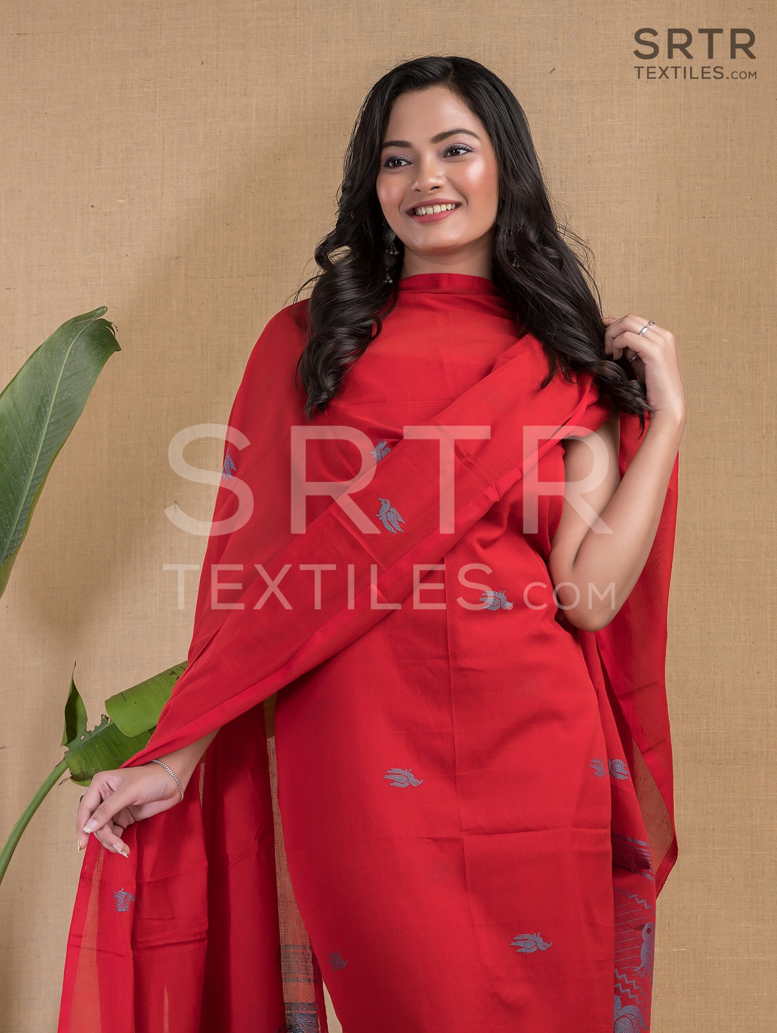 Cotton Unstitched Jamdani Suit