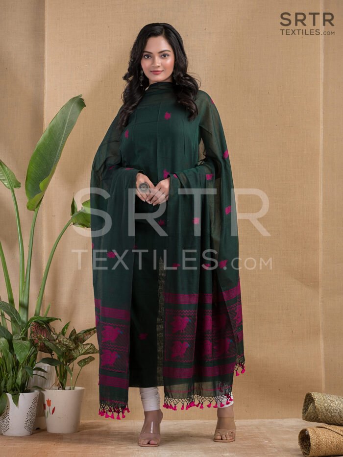 Alternative view of Pure cotton Jamdani Suit – Elegant 2-Piece Set