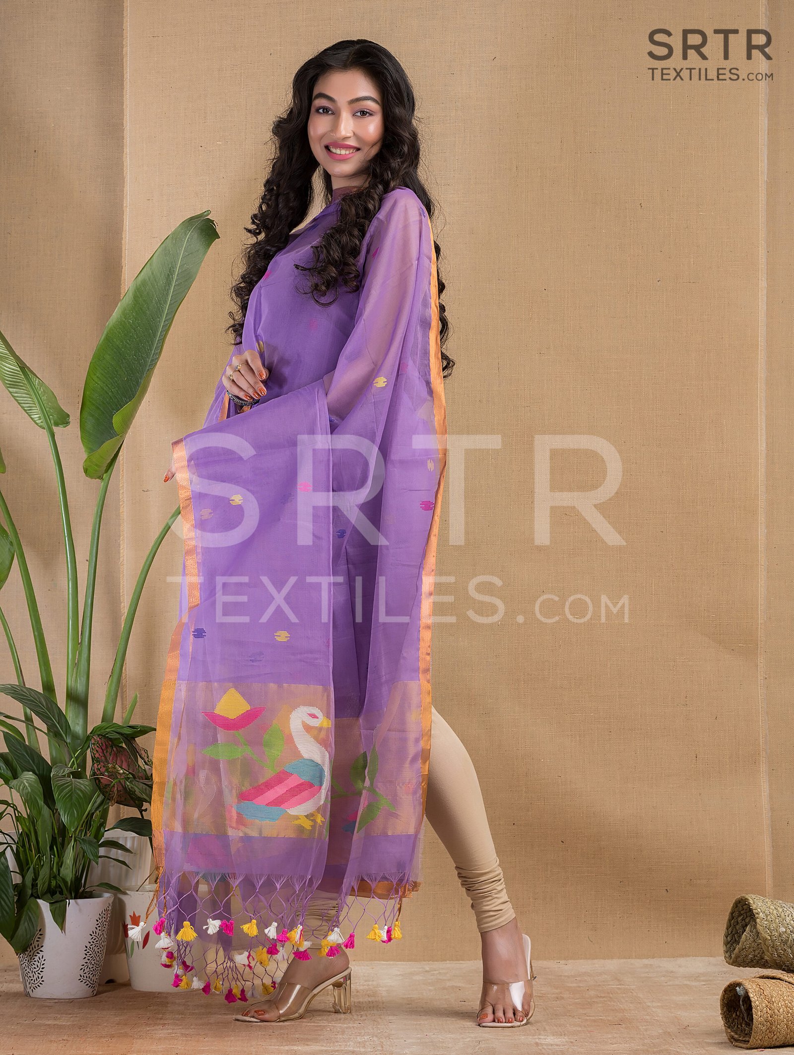 Muslin Unstitched Jamdani Suit – Elegant 2-Piece Set