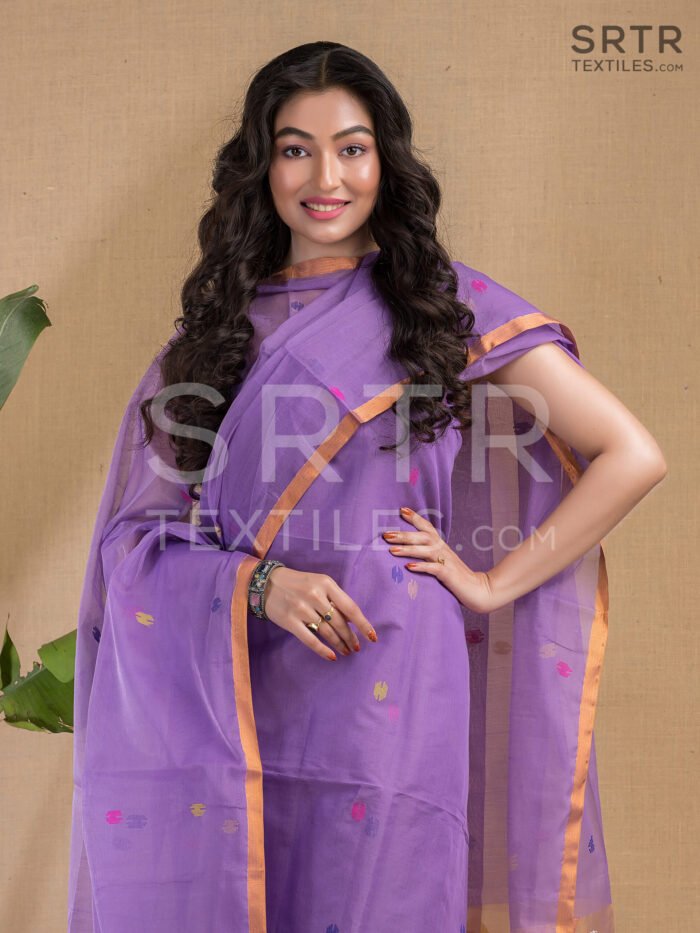 Alternative view of Muslin-Unstitched-Jamdani-Suit – Elegant 2-Piece-Set