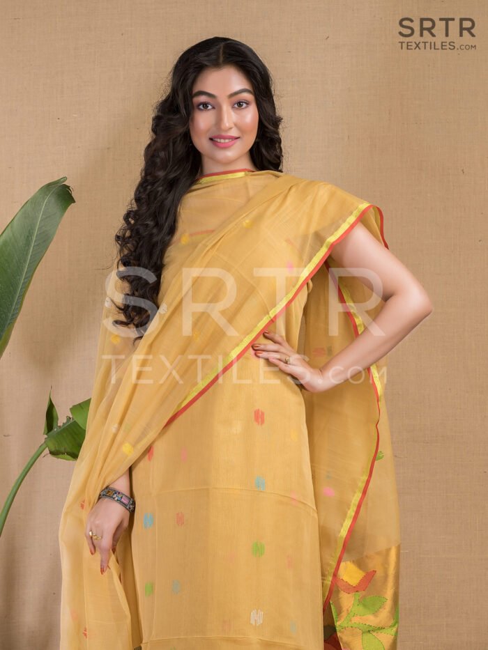 Alternative view of Muslin Unstitched Jamdani Suit(UNSTITCHED)  – Elegant 2-Piece Set