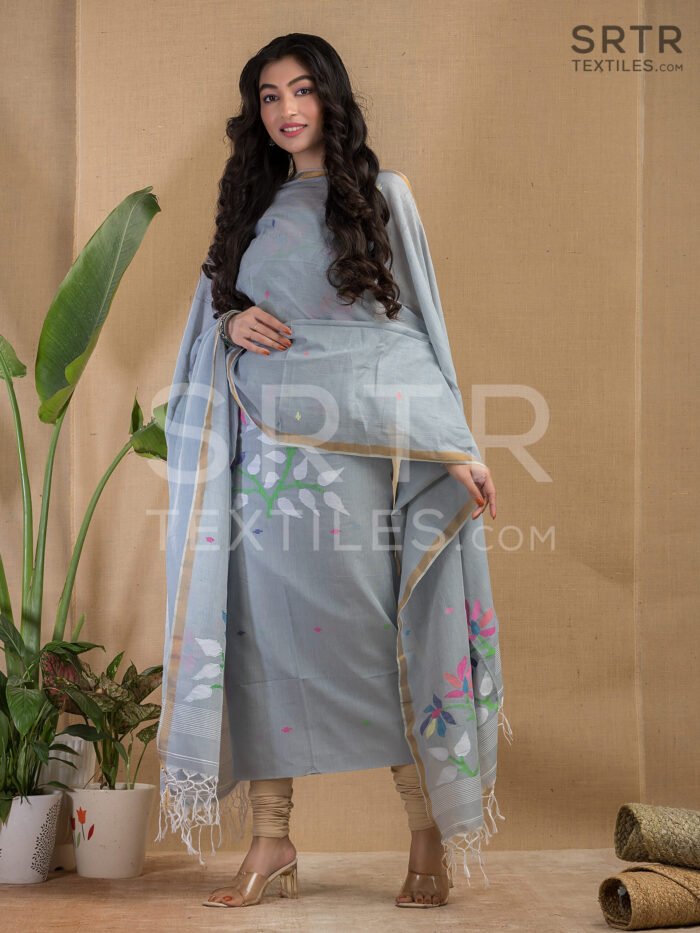 Alternative view of Pure cotton Jamdani Suit – Elegant 2-Piece Set