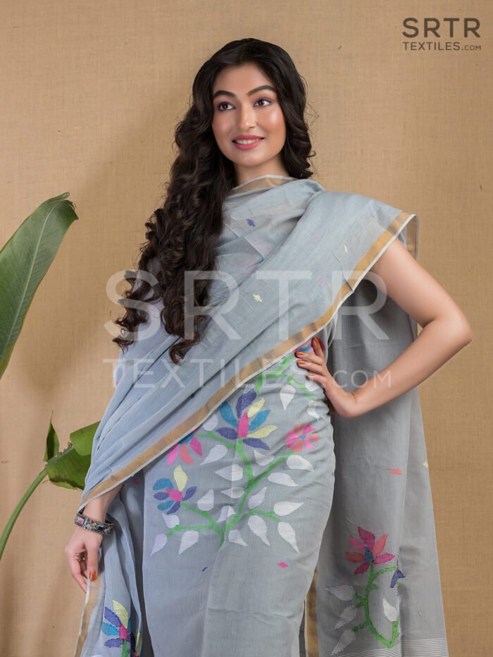 Cotton Unstitched Jamdani Suit Elegant 2-Piece Set