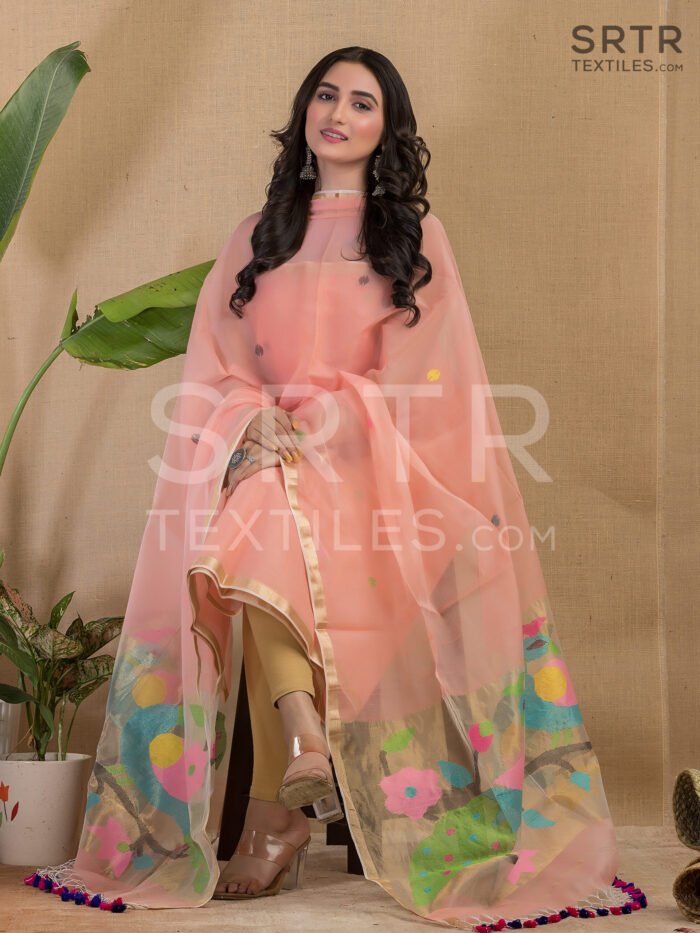 Muslin Unstitched Jamdani Suit – Elegant 2-Piece Set