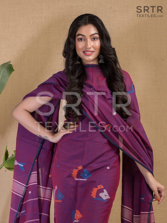 Cotton Unstitched Jamdani Suit Elegant 2-Piece Set