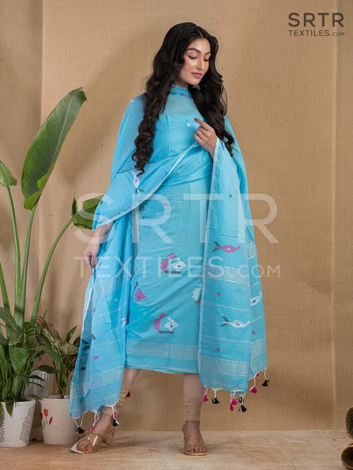 Pure Cotton Jamdani Suit (UNSTITCHED) – Elegant 2-Piece Set