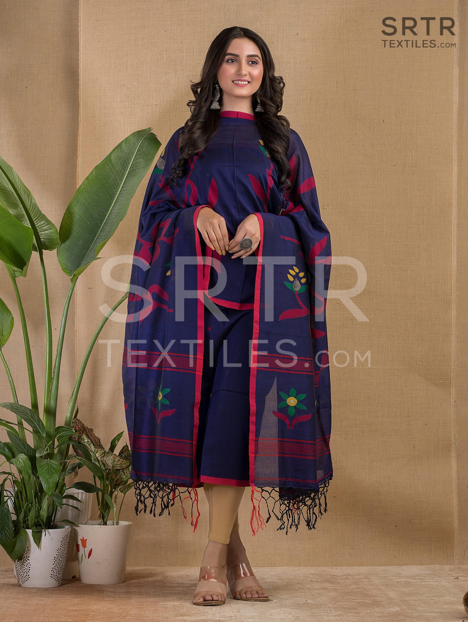 Pure cotton Jamdani Suit – Elegant 2-Piece Set - Image 3