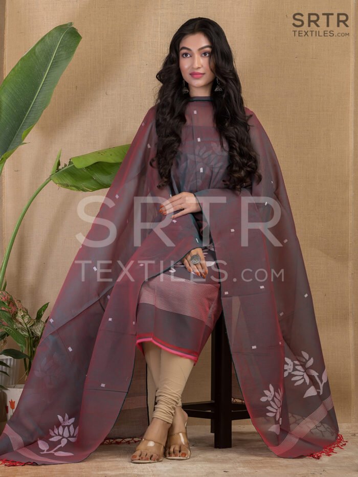 Alternative view of Pure Cotton Jamdani Suit (UNSTITCHED) – Elegant 2-Piece Set