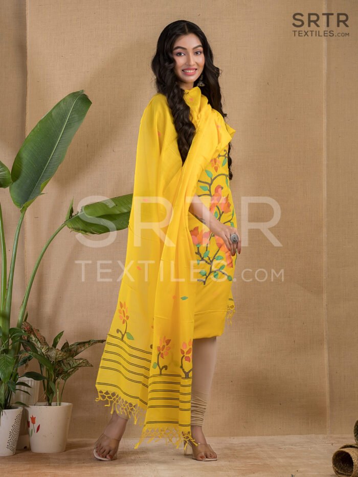 Alternative view of Cotton Jamdani 2-Piece Set Kurti & Dupatta