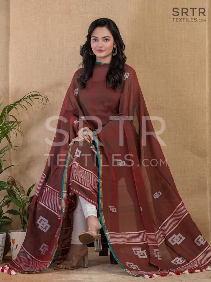 Cotton Unstitched Jamdani Suit – Elegant 2-Piece Set