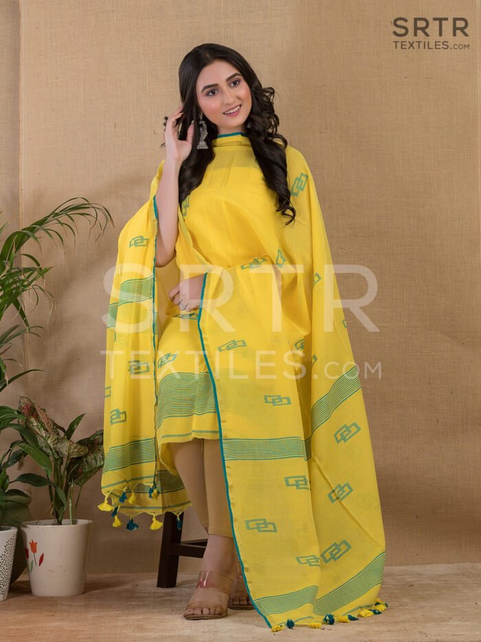 Cotton Unstitched Jamdani Suit – Elegant 2-Piece Set