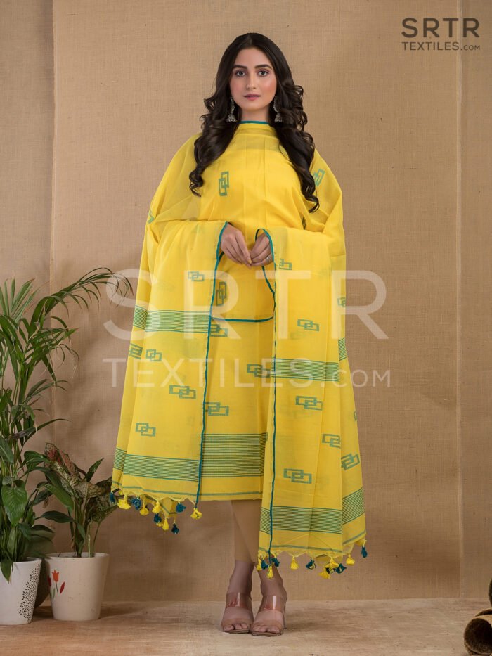 Alternative view of Pure cotton Jamdani Suit – Elegant 2-Piece Set