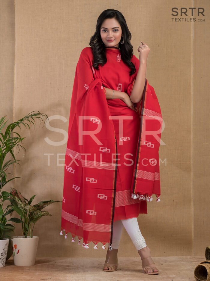 Cotton Unstitched Jamdani Suit – Elegant 2-Piece Set