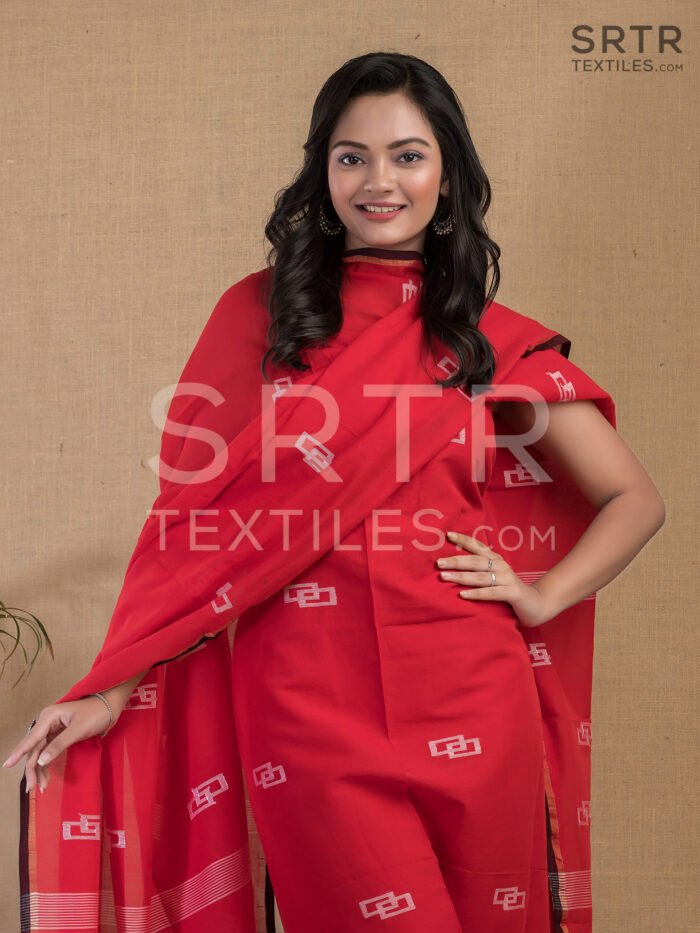 Cotton Unstitched Jamdani Suit – Elegant 2-Piece Set