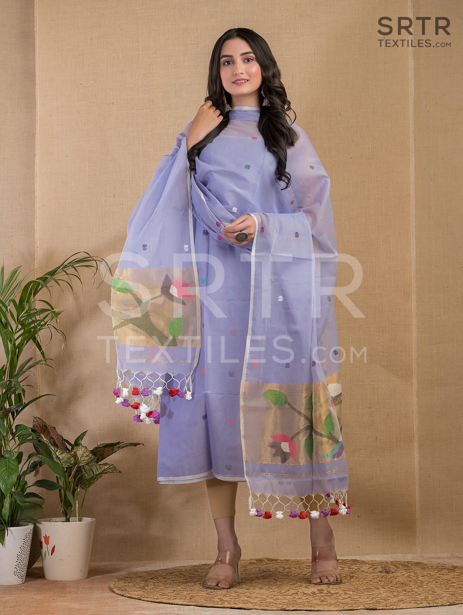 Muslin Jamdani Suit (UNSTITCHED) – Elegant 2-Piece Set - Image 3