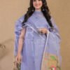 Muslin Unstitched Jamdani Suit – Elegant 2-Piece Set