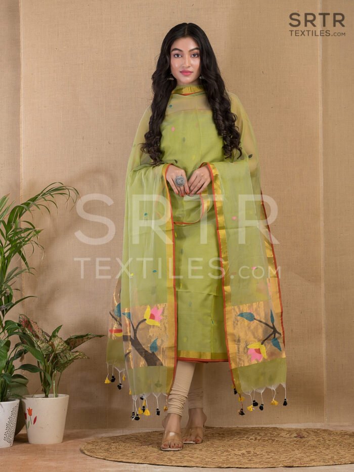 Alternative view of Muslin Jamdani Suit (UNSTITCHED) – Elegant 2-Piece Set