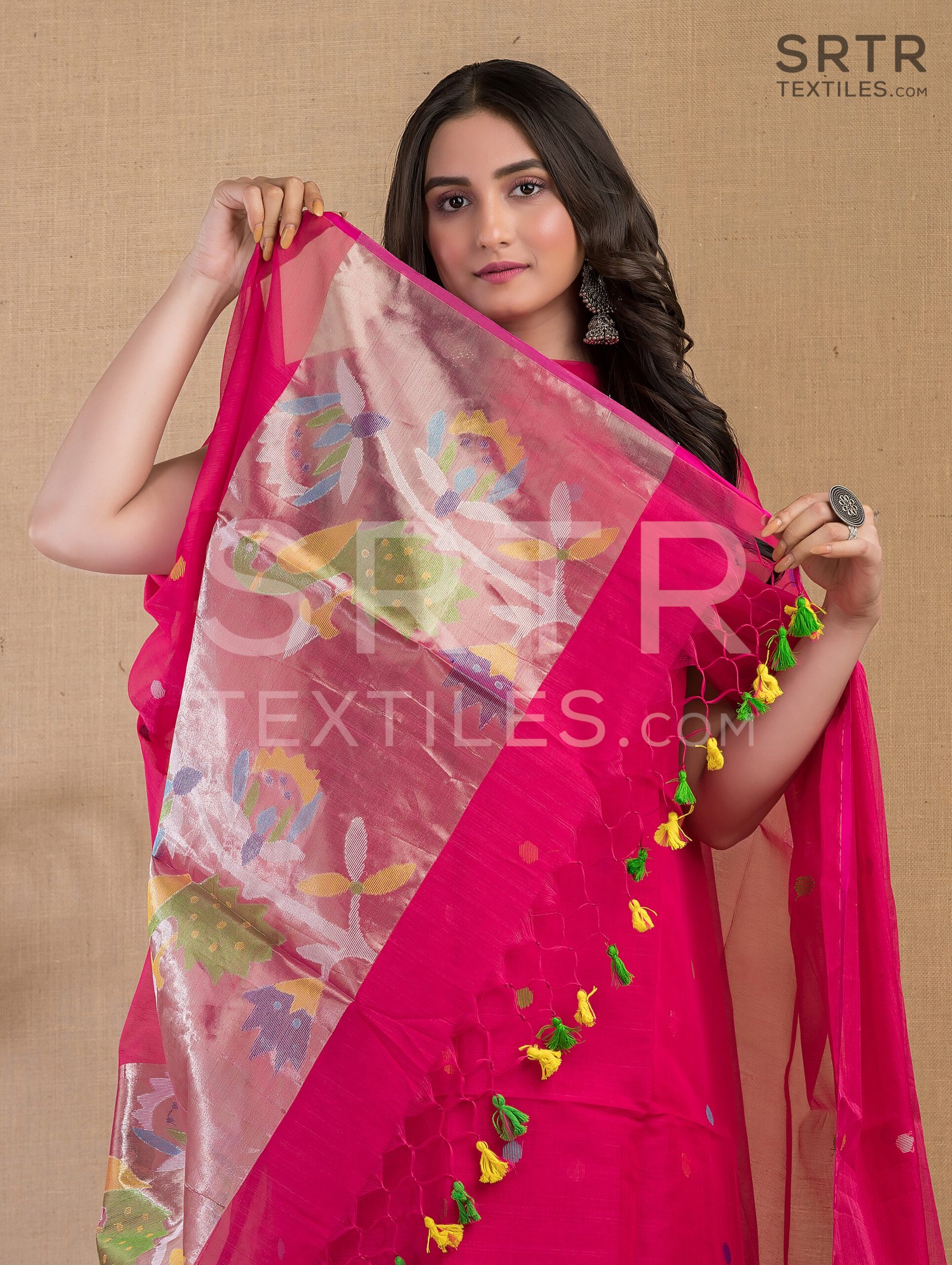 Muslin Unstitched Jamdani Suit – Elegant 2-Piece Set