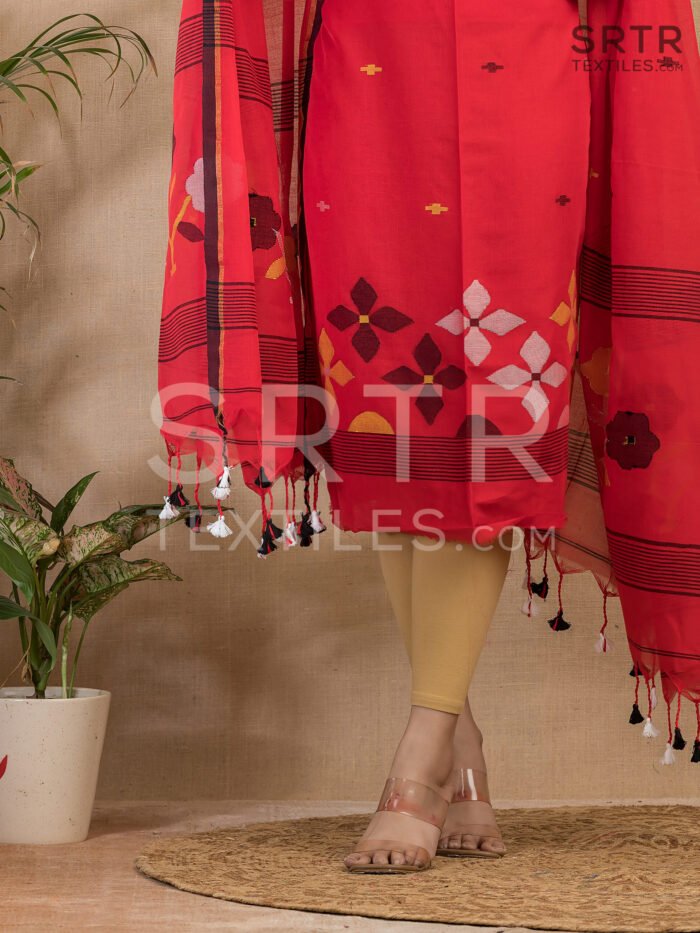 Alternative view of Pure Cotton Jamdani Suit (UNSTITCHED) – Elegant 2-Piece Set