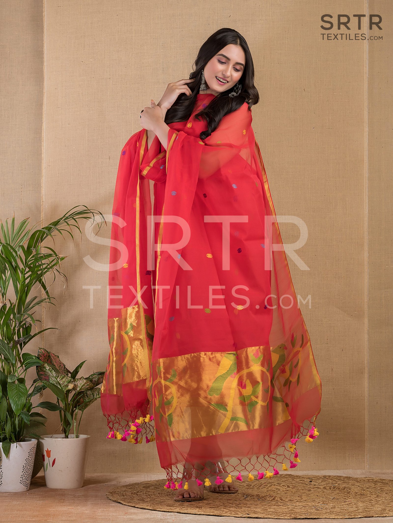 Muslin Unstitched Jamdani Suit – Elegant 2-Piece Set - Image 3