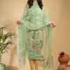 Muslin Unstitched Jamdani Suit – Elegant 2-Piece Set