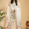 Muslin Unstitched Jamdani Suit – Elegant 2-Piece Set