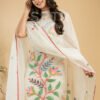 Muslin Unstitched Jamdani Suit – Elegant 2-Piece Set
