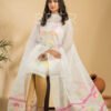 Muslin Unstitched Jamdani Suit – Elegant 2-Piece Set