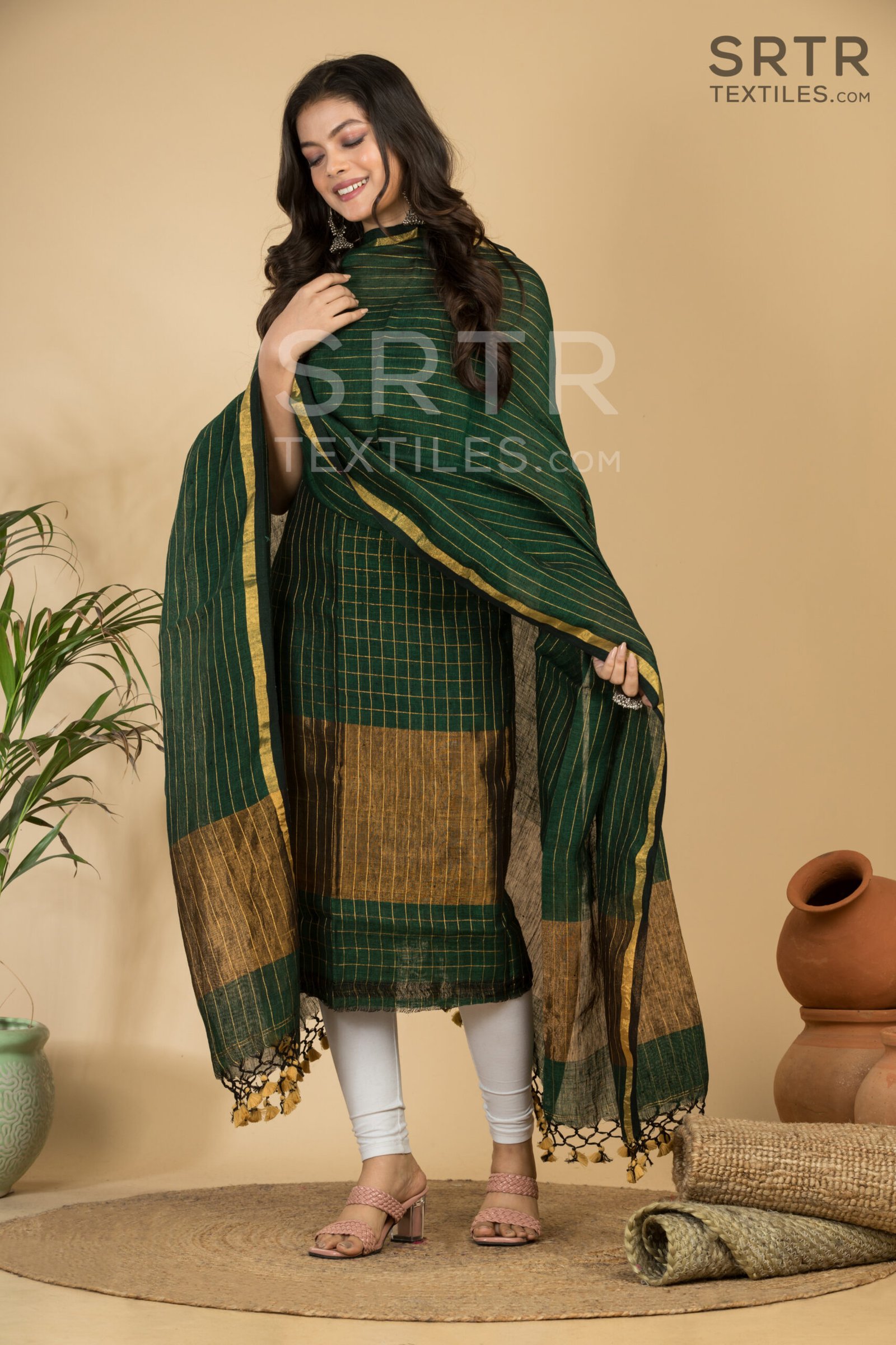 Pure linen Jamdani Suit – Elegant 2-Piece Set