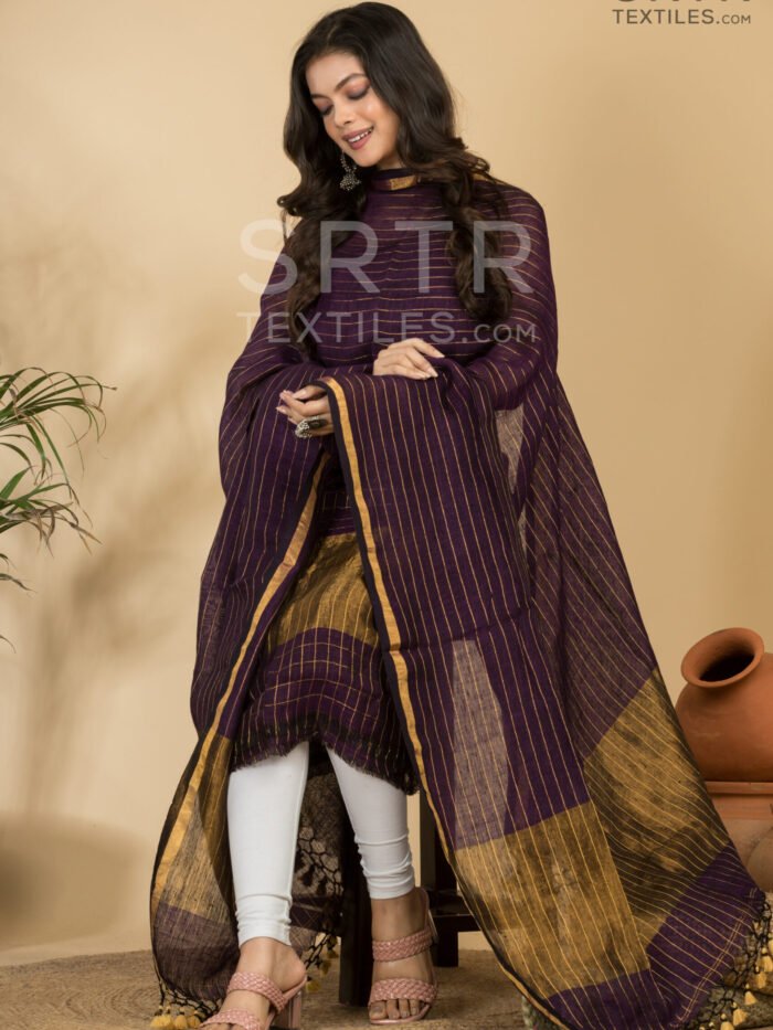 Pure linen Jamdani Suit – Elegant 2-Piece Set