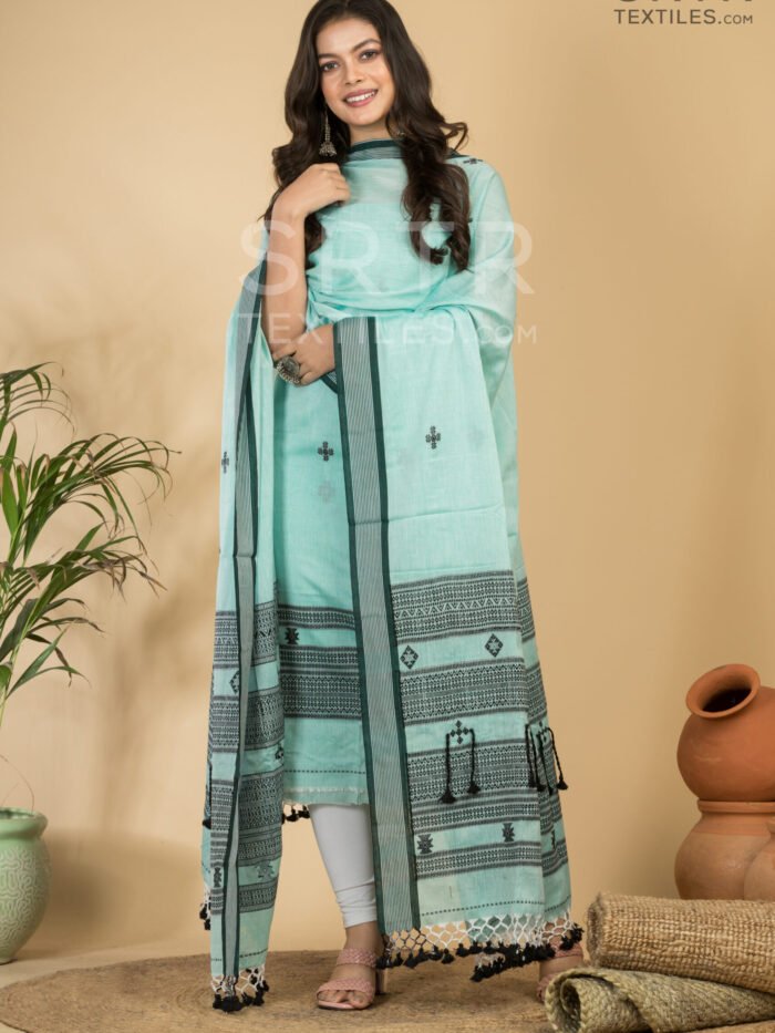 Alternative view of Pure Cotton Jamdani Suit (UNSTITCHED) – Elegant 2-Piece Set