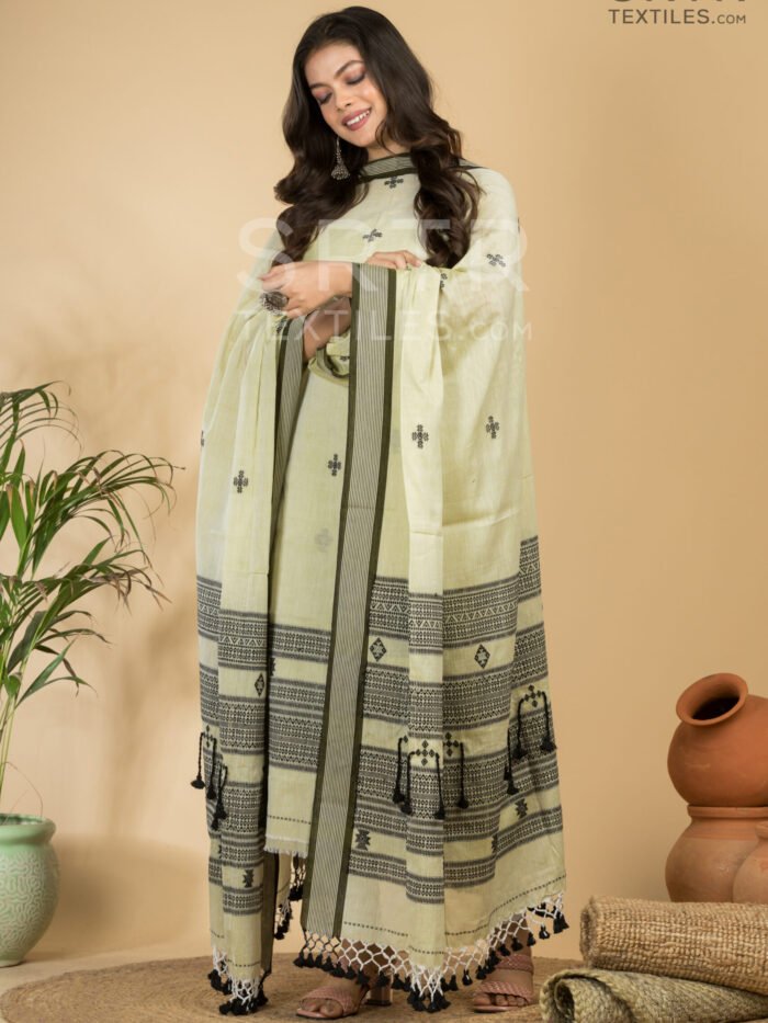 Pure Cotton Jamdani Suit (UNSTITCHED) – Elegant 2-Piece Set