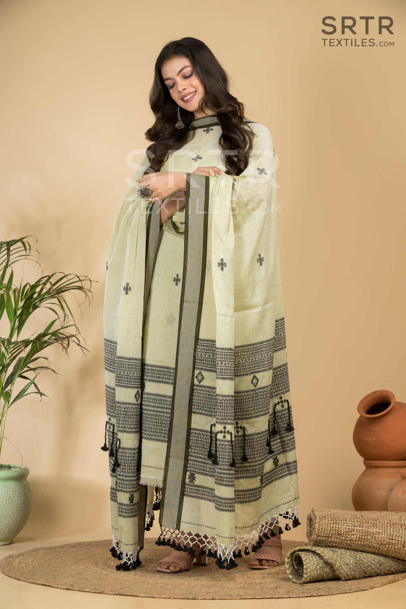 Pure Cotton Jamdani Suit (UNSTITCHED) – Elegant 2-Piece Set