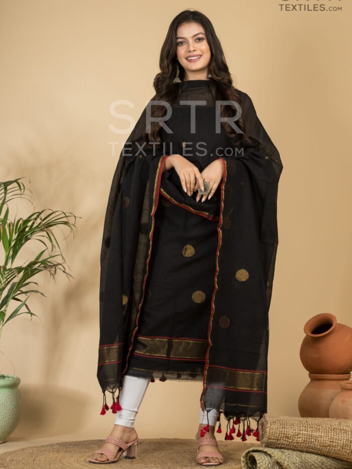Alternative view of Pure Cotton Jamdani Suit (UNSTITCHED) – Elegant 2-Piece Set