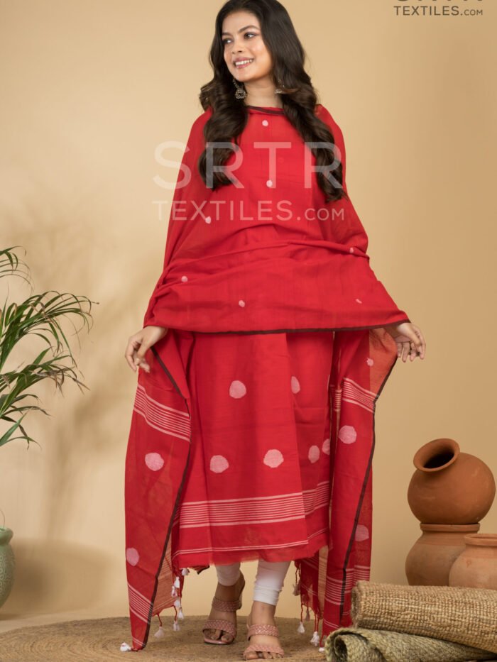 Alternative view of Pure Cotton Jamdani Suit (UNSTITCHED) – Elegant 2-Piece Set