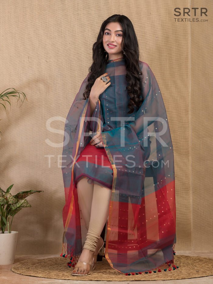 Alternative view of Muslin Sequence Suit (UNSTITCHED) – Elegant 2-Piece Set