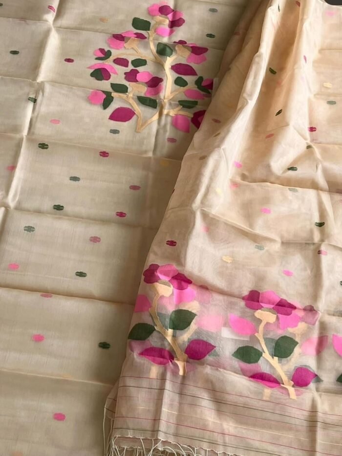 Muslin Jamdani Suit (UNSTITCHED) – Elegant 2-Piece Set