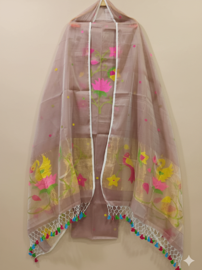 Muslin Jamdani Suit (UNSTITCHED) – Elegant 2-Piece Set