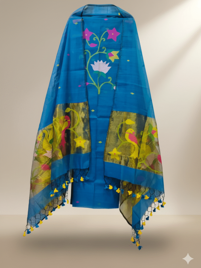 Muslin Jamdani Suit (UNSTITCHED) – Elegant 2-Piece Set