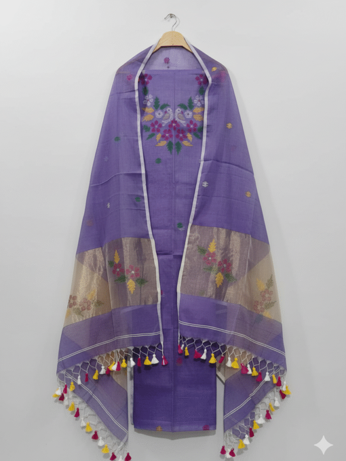 Muslin Jamdani Suit (UNSTITCHED) – Elegant 2-Piece Set