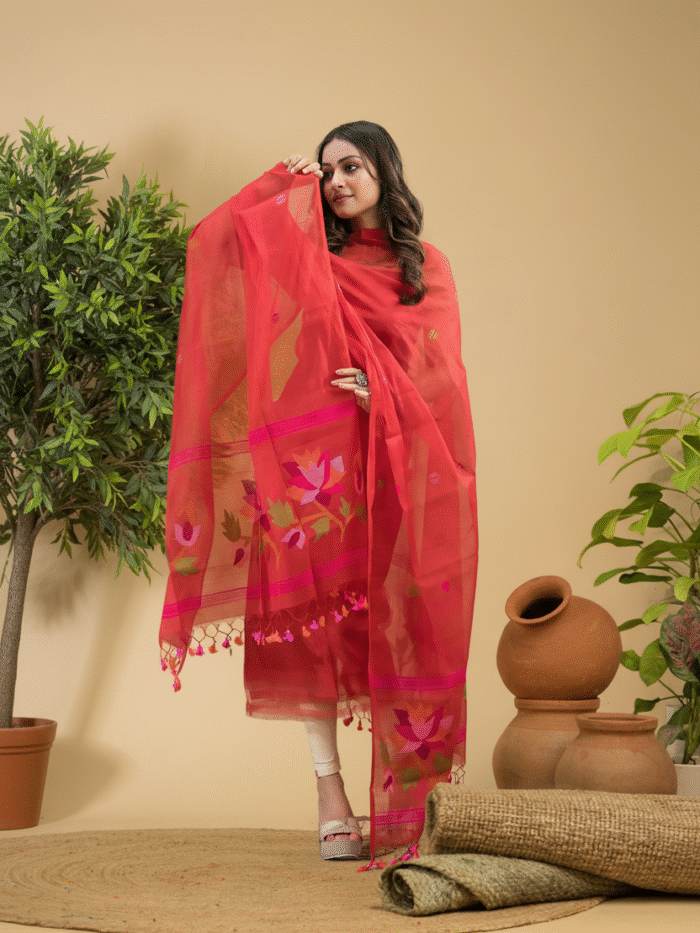 Muslin Jamdani Suit (UNSTITCHED) – Elegant 2-Piece Set