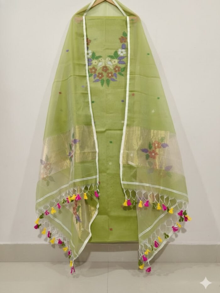 Muslin Jamdani Suit (UNSTITCHED) – Elegant 2-Piece Set