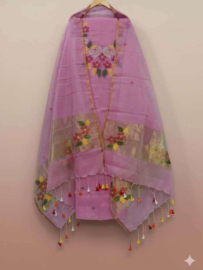 Muslin Jamdani Suit (UNSTITCHED) – Elegant 2-Piece Set