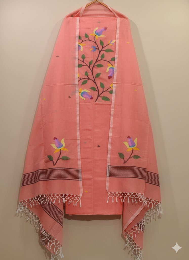 Pure Cotton Jamdani Suit (UNSTITCHED) – Elegant 2-Piece Set