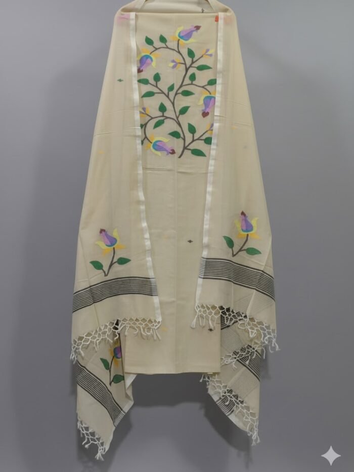 Pure Cotton Jamdani Suit (UNSTITCHED) – Elegant 2-Piece Set