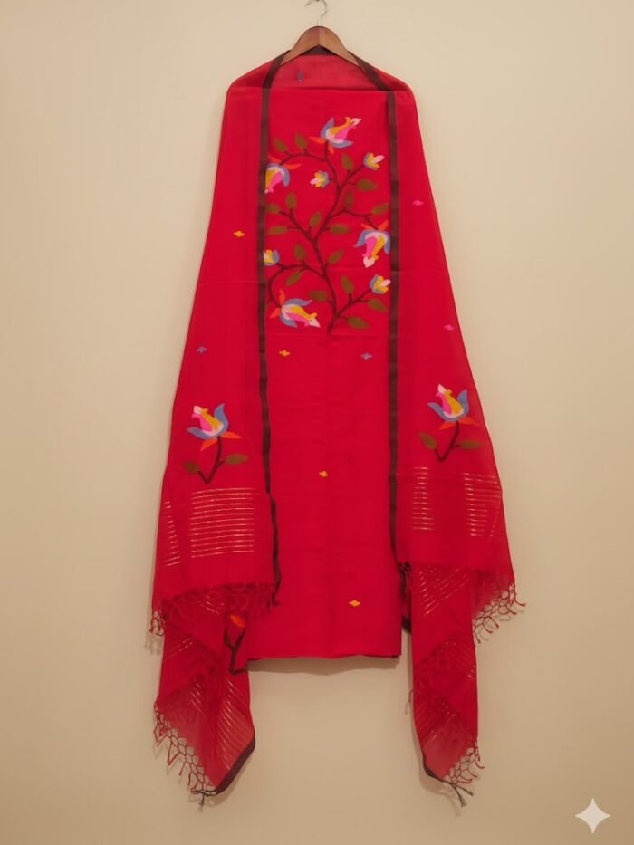 Pure Cotton Jamdani Suit (UNSTITCHED) – Elegant 2-Piece Set