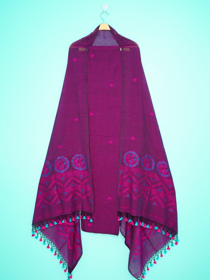 Pure Cotton Jamdani Suit (UNSTITCHED) – Elegant 2-Piece Set